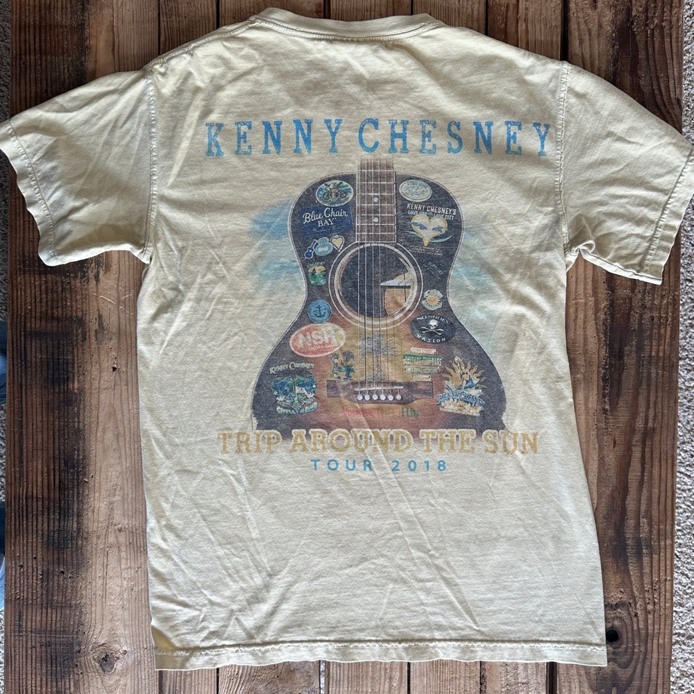 Kenny Chesney Trip Around the Sun Tour 2018 T-Shirt Comfort Colors Cream Small - Picture 2 of 4